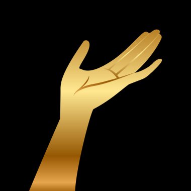 Vector illustration of gold hand clipart