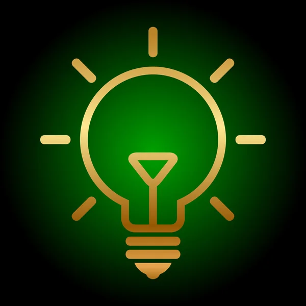 Vector gold bulb icon — Stock Vector