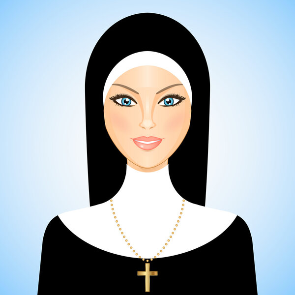 Vector illustration of nun