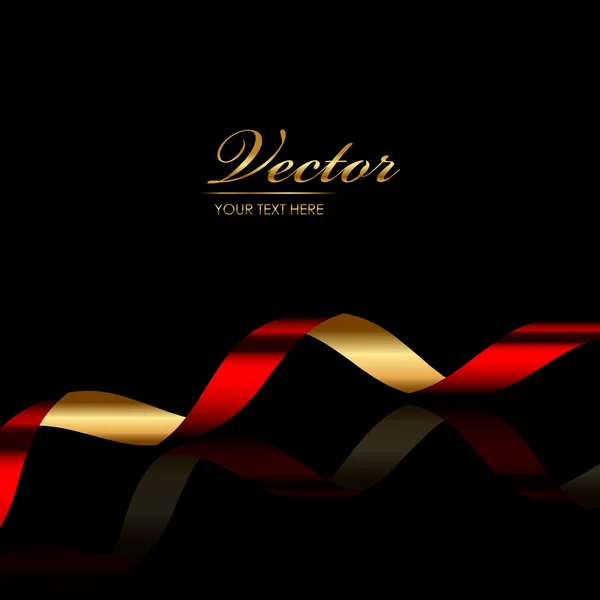 Vector background with red & gold ribbon — Stock Vector