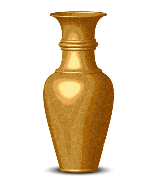Vector illustration of golden shiny vase — Stock Vector