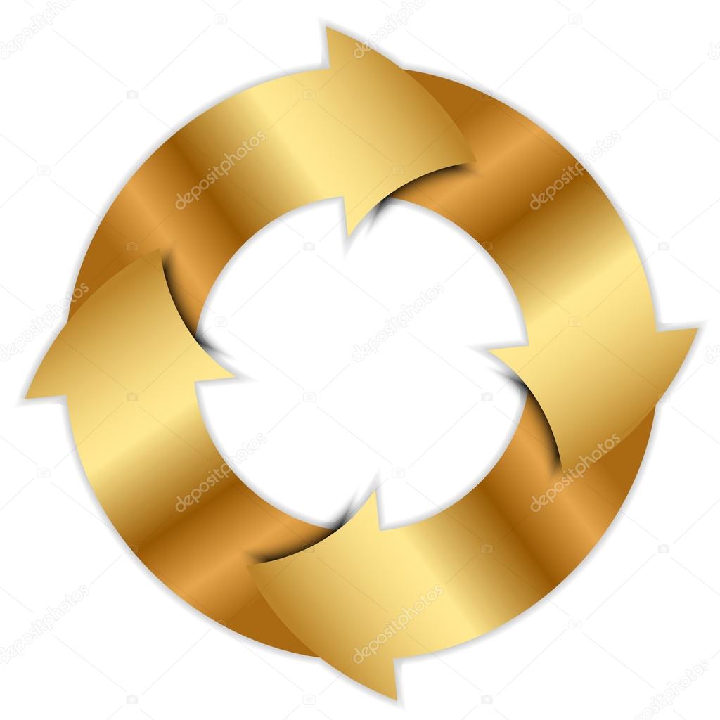 Vector gold arrows circle