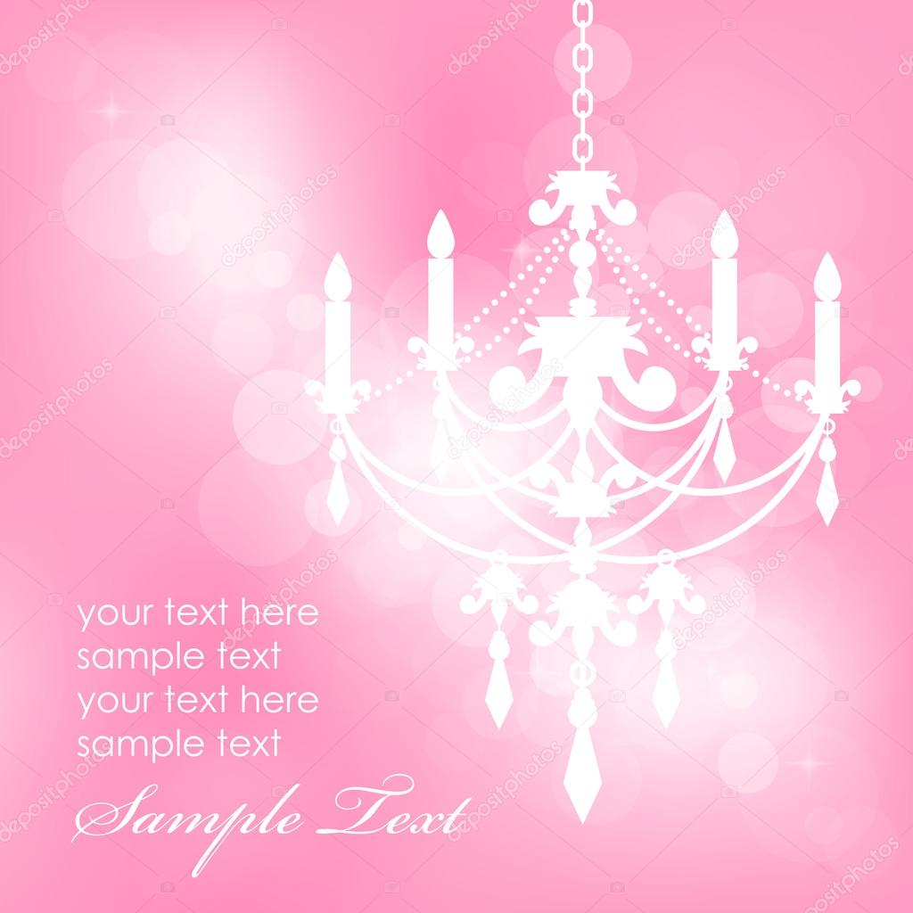 Vector pink background with chandelier
