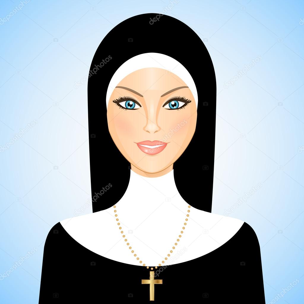 Vector illustration of nun