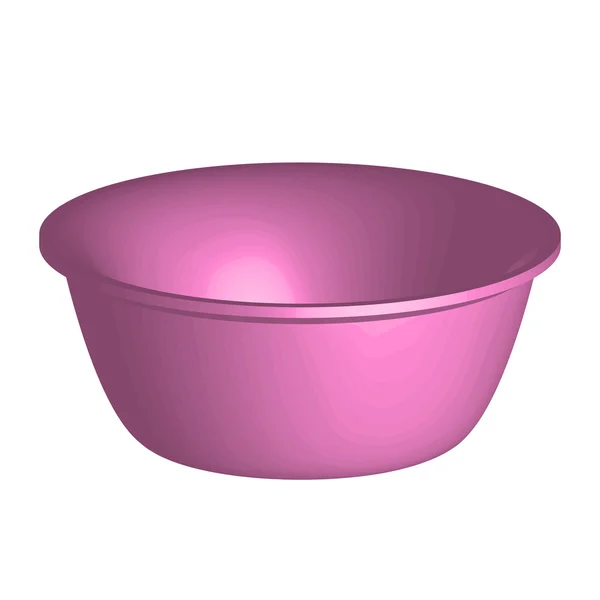 Vector illustration of pink bowl — Stock Vector