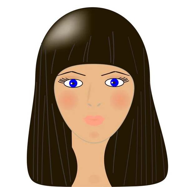 Vectorillustratie van vrouw met blauwe ogen — Stockvector