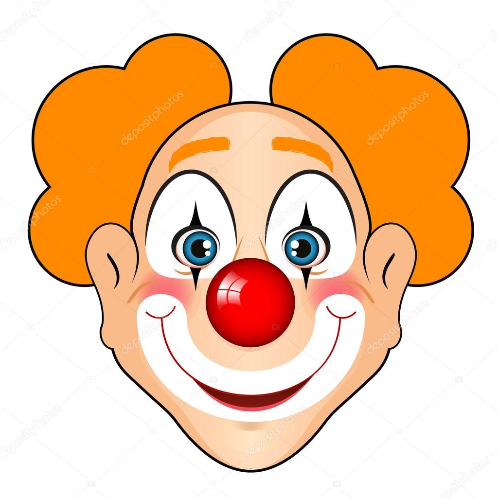 Vector illustration of smiling clown