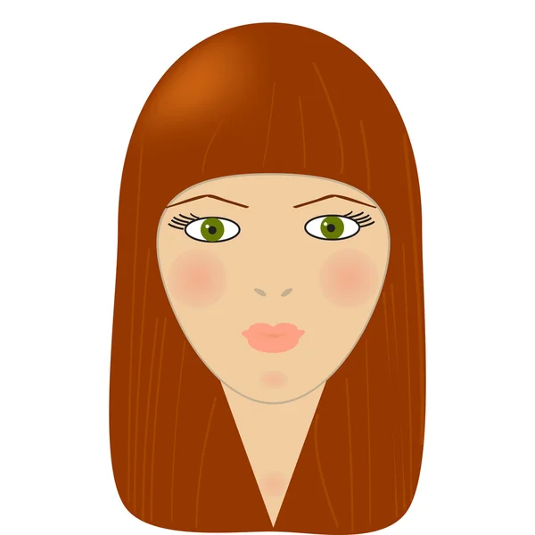 Ilustração vetorial de menina com cabelo vermelho —  Vetores de Stock