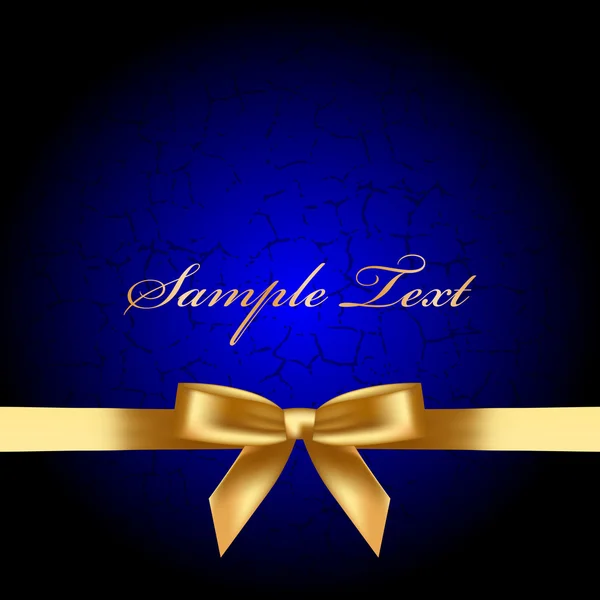 Vector blue background with gold bow — Stockvector