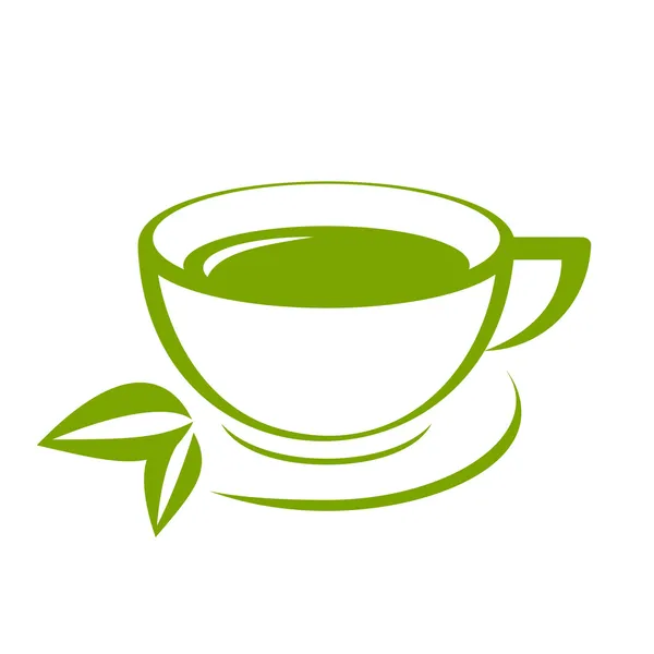 Ícone de vetor de xícara de chá verde — Vetor de Stock