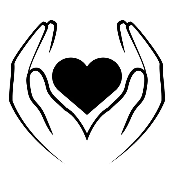 Vector icon - hands holding heart — Stock Vector