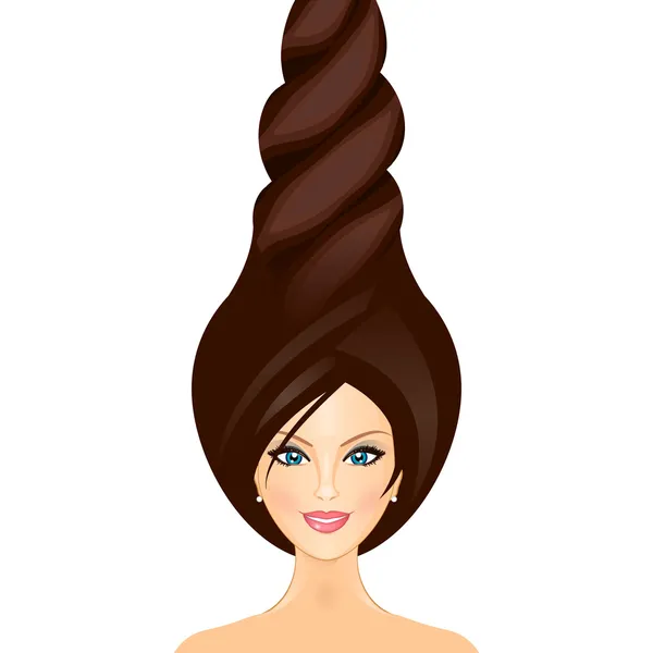 Ilustración vectorial de hermosa chica con el pelo largo y rubio — Archivo Imágenes Vectoriales