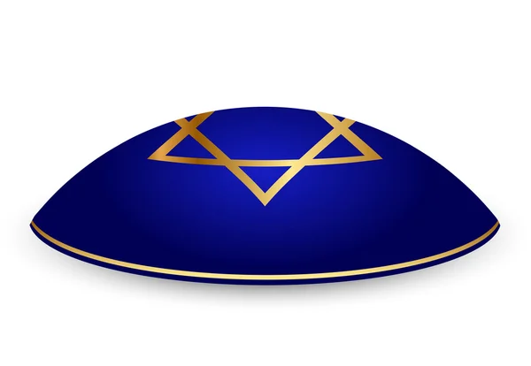 Illustrazione vettoriale di kippah con David star — Vettoriale Stock