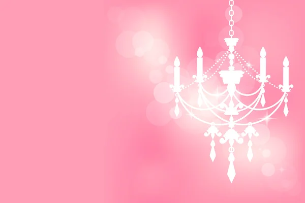 Vector pink card with chandelier — Stock Vector