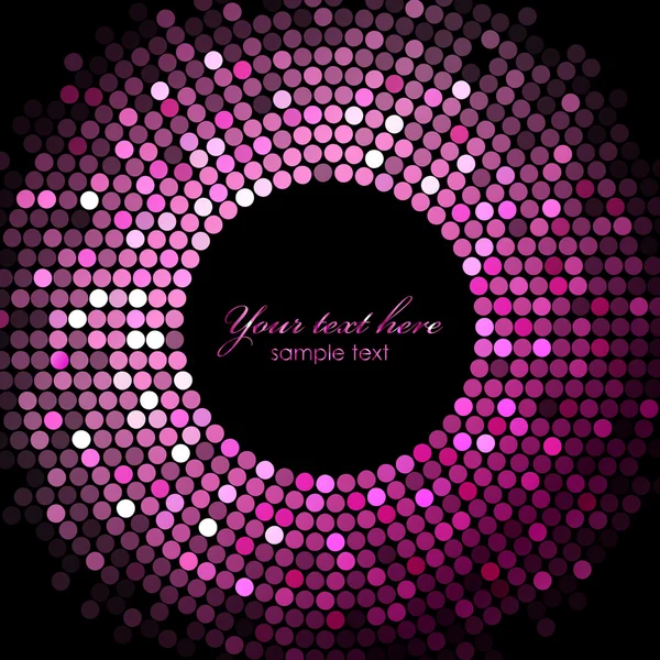 Vector rosa luces disco sobre fondo negro — Vector de stock