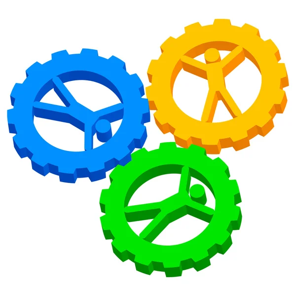 Vector illustration of in cog-wheels icon — Stock Vector