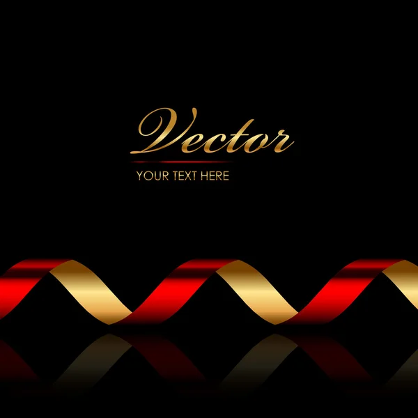 Vector background with red & gold ribbon — Stock Vector