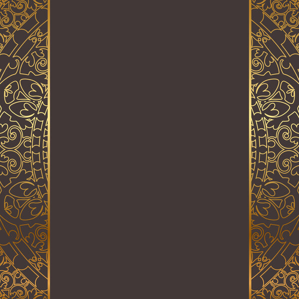 Vector brown and gold frame