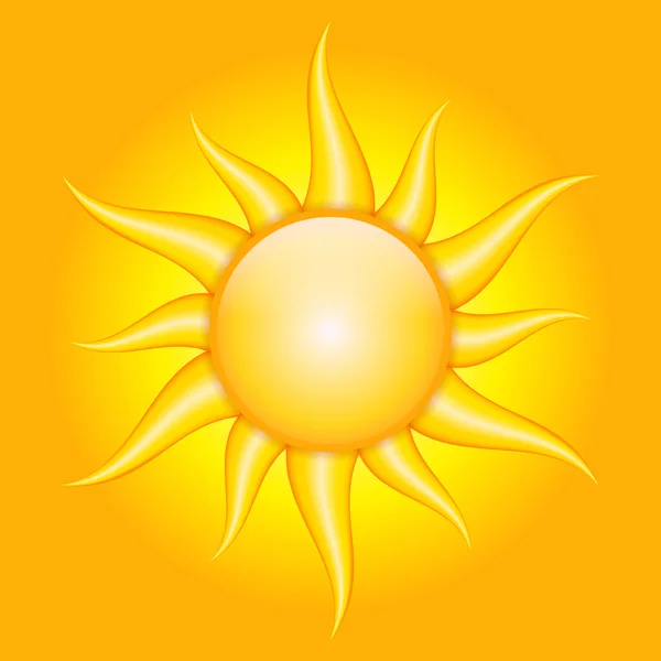 Vector orange background with sun — Stock Vector