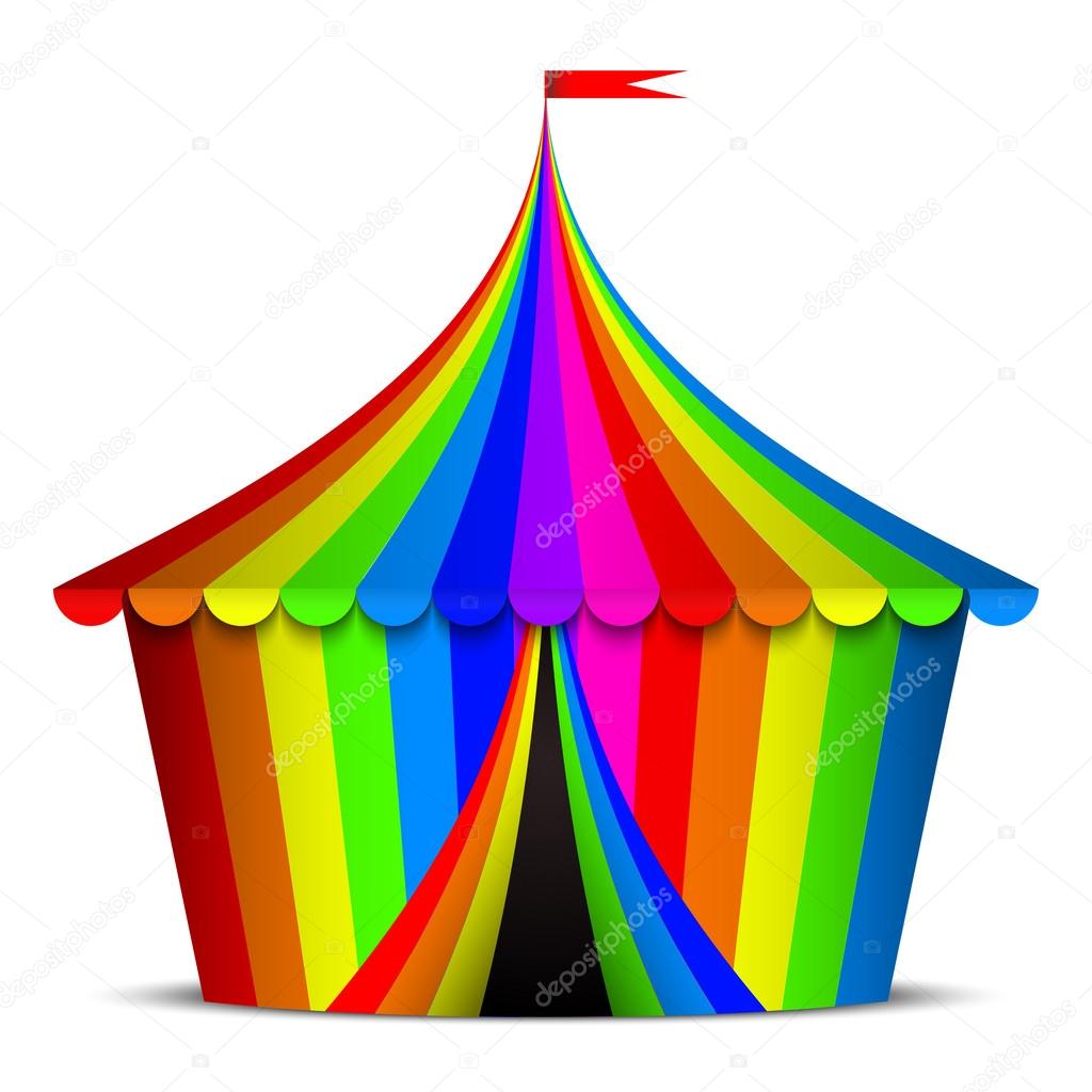 Vector illustration of colorful circus tent