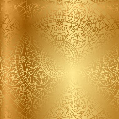 Vector gold background with oriental decoration clipart