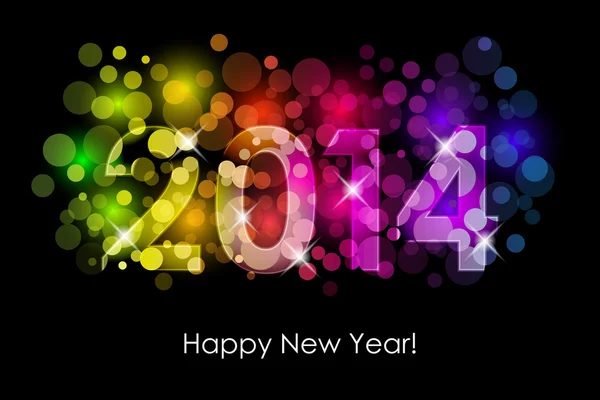 Vector Happy New Year - 2014 colorful background — Stock Vector