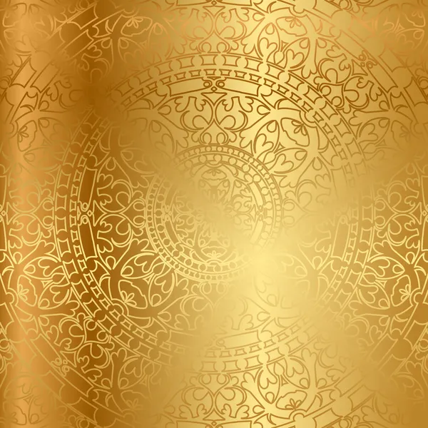 Fondo vectorial dorado con decoración oriental — Vector de stock