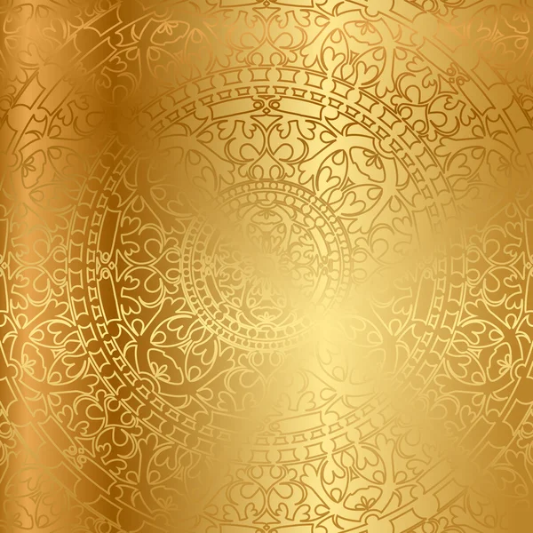 Vector gold background with oriental decoration — Stock Vector