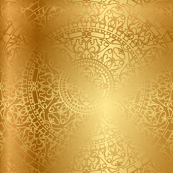 Vector gold background with oriental decoration