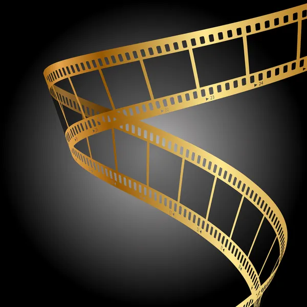 Fond vectoriel avec bande de film d'or — Image vectorielle