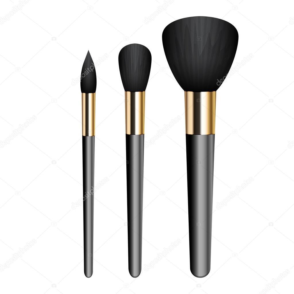 Vector illustration of make-up brushes