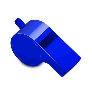 Vector illustration of blue whistle clipart