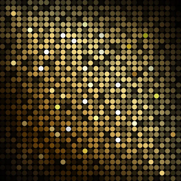 Gold disco lights - vector abstract background — Stock Vector