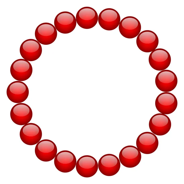 Vector frame from red beads — Stock Vector