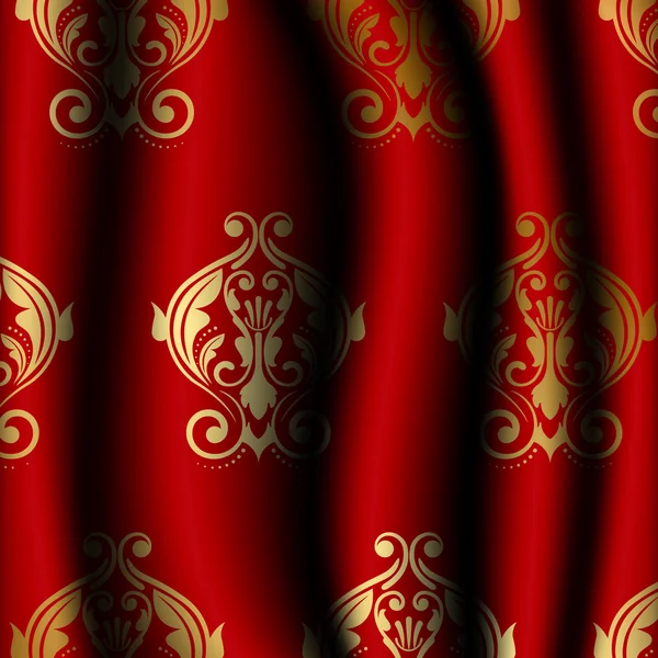 Illustration vectorielle de matériau rouge de luxe avec motif or — Image vectorielle