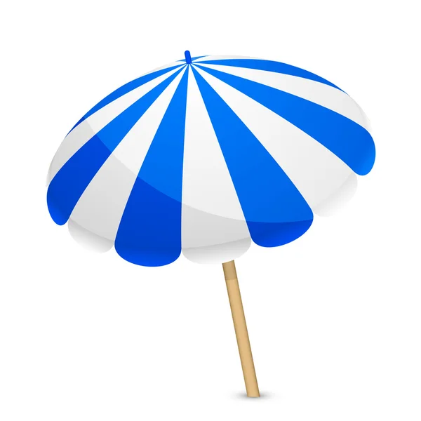 Vector illustration of blue and white parasol — Stock Vector