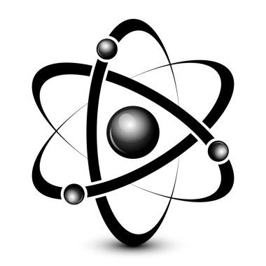 Vector black atom icon clipart