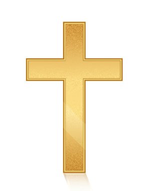Vector illustration of golden cross clipart