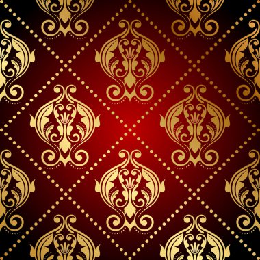 vektör kırmızı ve altın süslü wallpaper