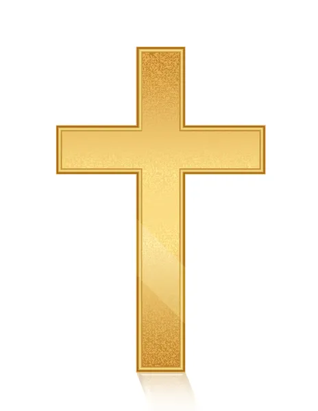 Vector illustration of golden cross — Stock Vector