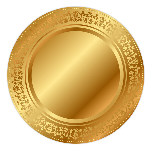 Векторная иллюстрация золотого подноса
