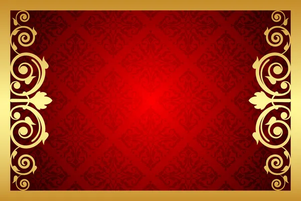 Cadre vectoriel or et rouge royal — Image vectorielle