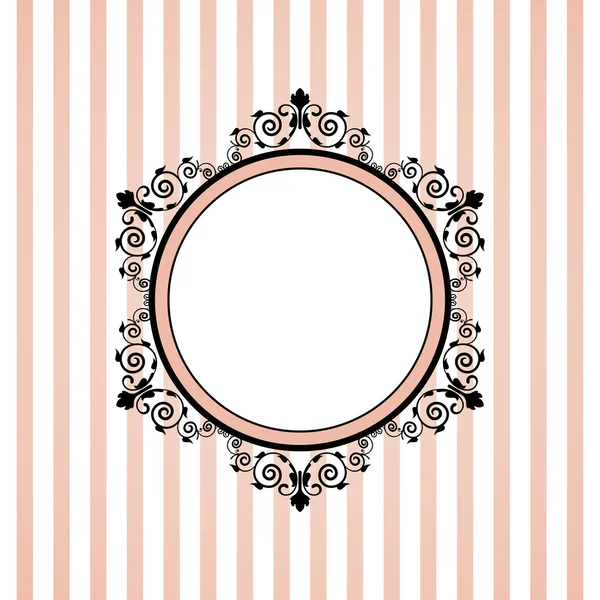 Vector pink striped frame — Stock Vector