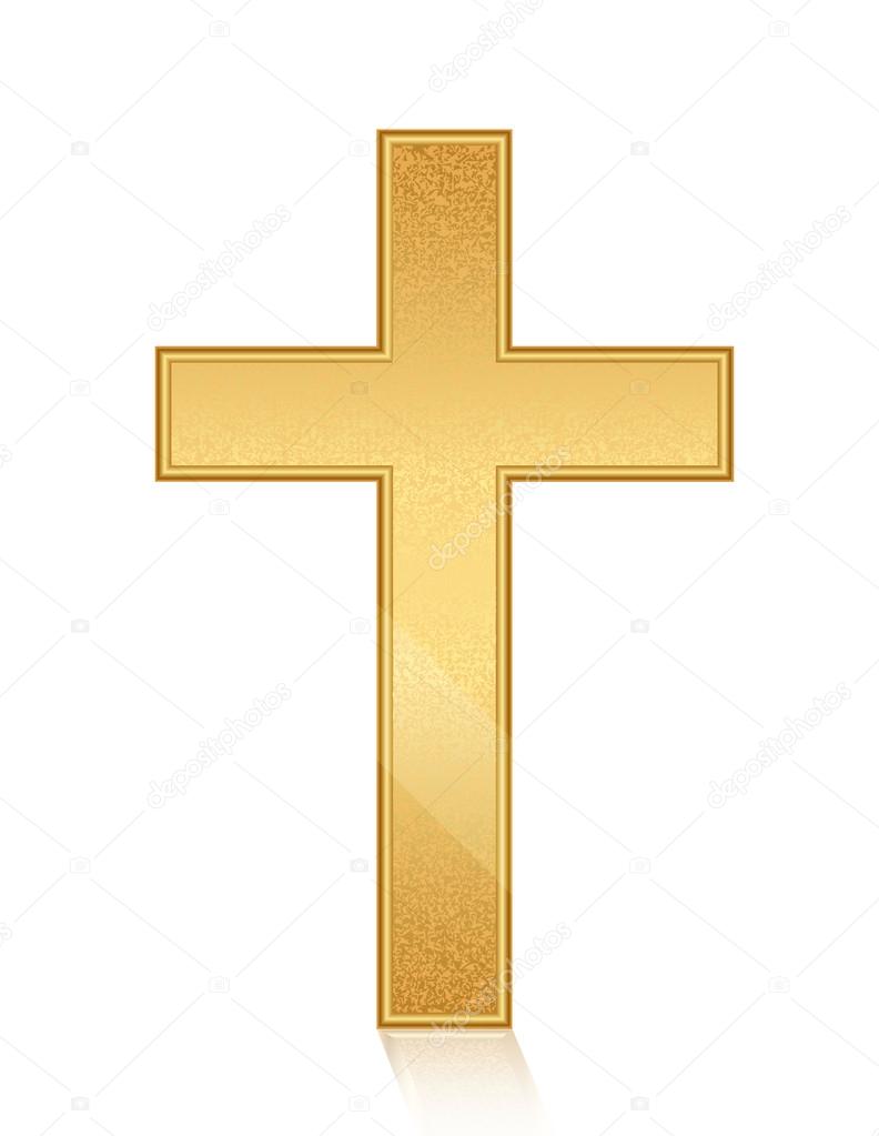 Vector illustration of golden cross