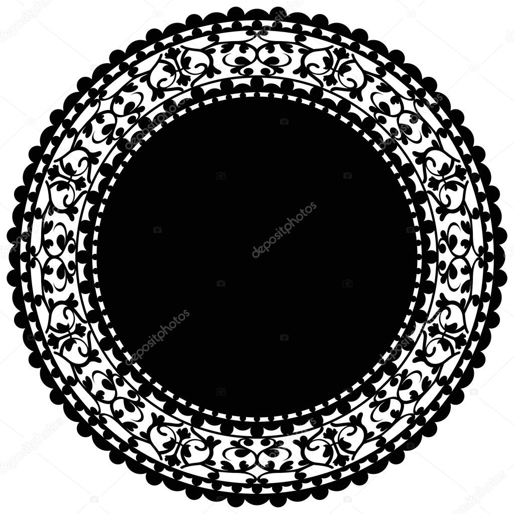 Vector illustration of black doily