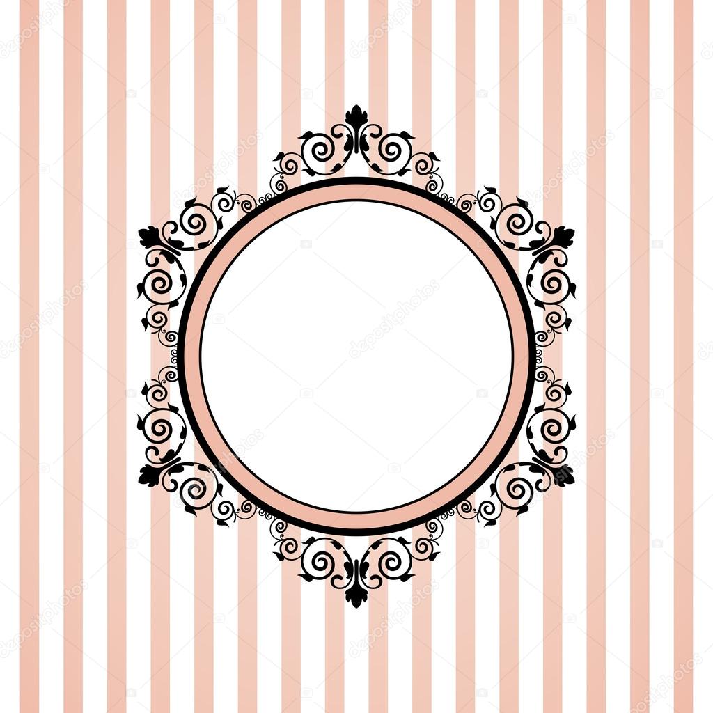 Vector pink striped frame