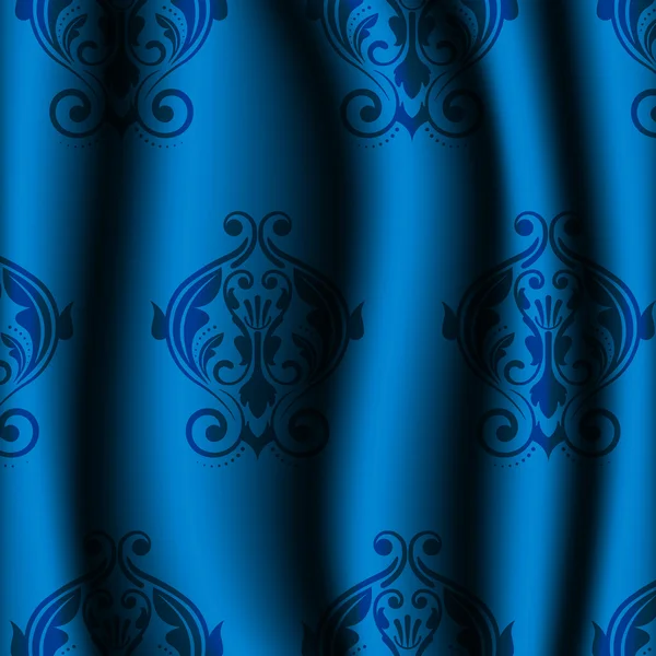 Vektor illustration av blå material med vintage mönster — Stock vektor