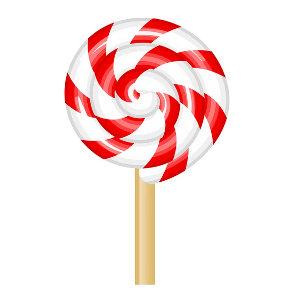 Vector illustration of red and white lollipop — Stock Vector