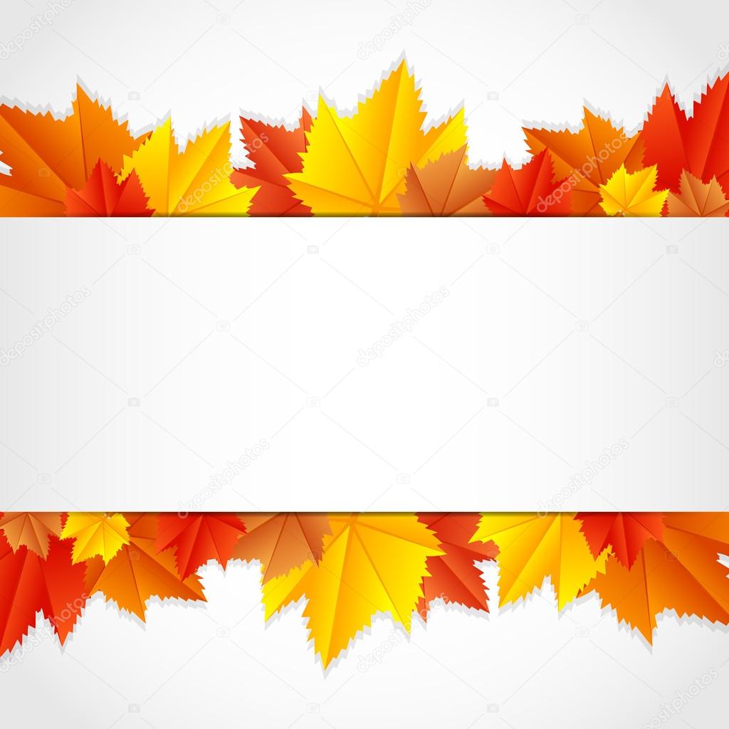 Vector autumn frame with leaves