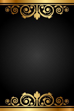 siyah ve altın lüks çerçeve vektörel